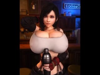 tifa lockhart - big tits; big boobs; big breasts; 3d sex porno hentai; (by @vaako) [final fantasy vii remake]